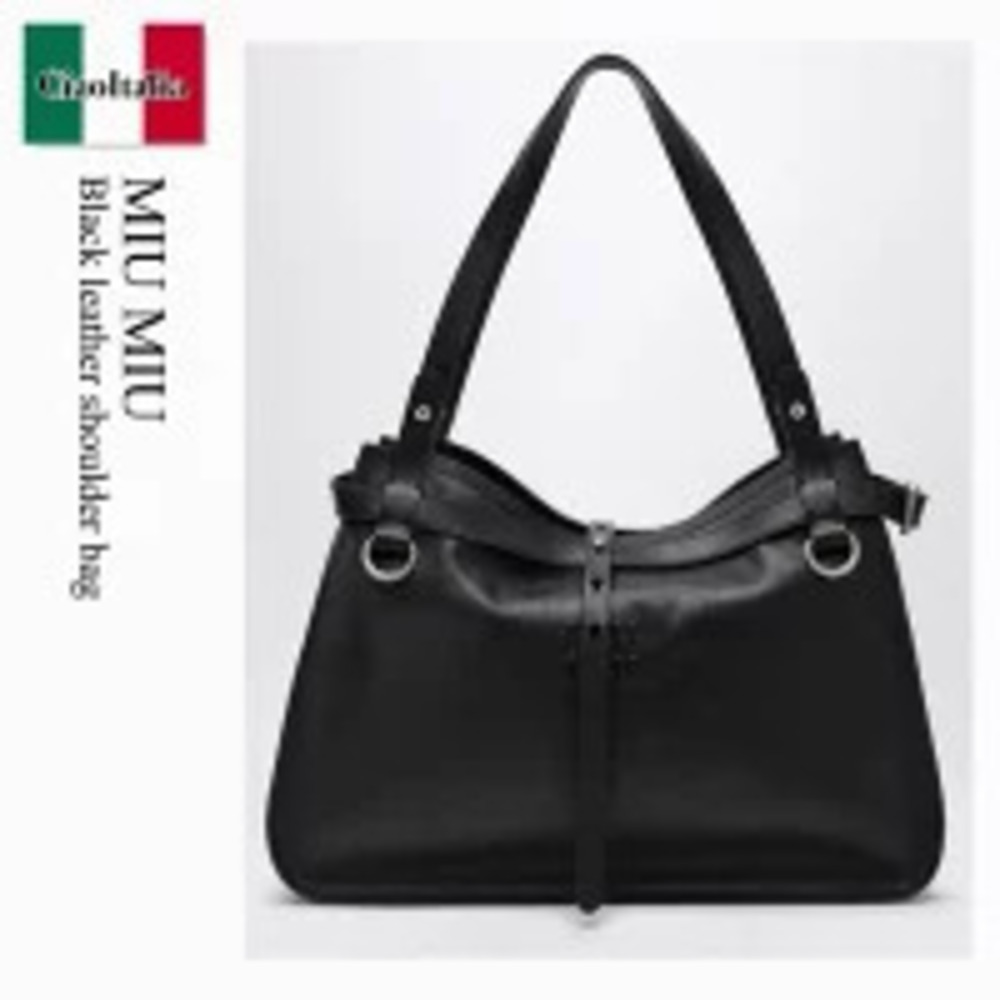 Miu Miu Bag Handbag Black Leather Shoulder Pouch